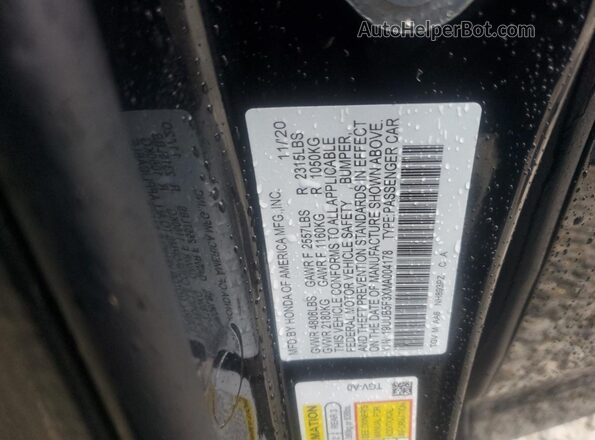 19UUB5F3XMA004178 2021 ACURA TLX Black Engine compartment view