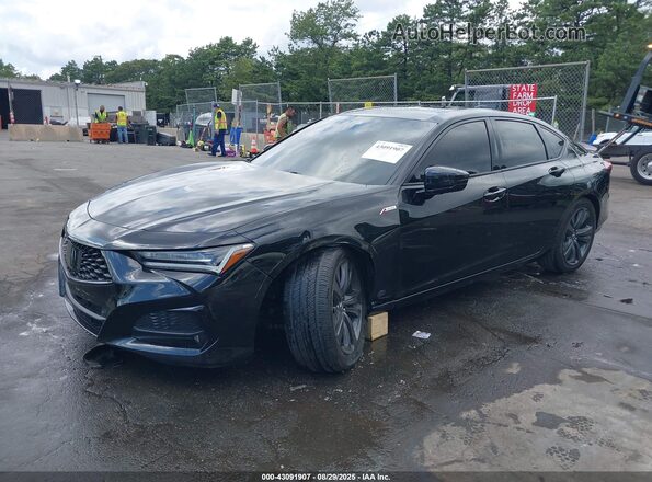 19UUB5F53MA016707 2021 ACURA TLX Black Առջևի ձախ երեք քառորդ տեսարան