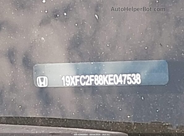 19XFC2F88KE047538 2019 HONDA CIVIC Black 