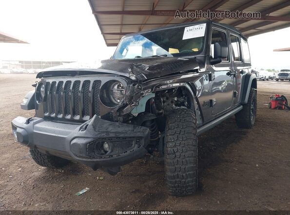 1C4HJXDN3MW563173 2021 JEEP WRANGLER UNLIMITED Gray Առջևի ձախ երեք քառորդ տեսարան