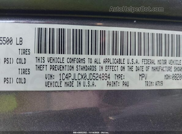 1C4PJLCX0JD524894 2018 JEEP CHEROKEE Gray Engine compartment view