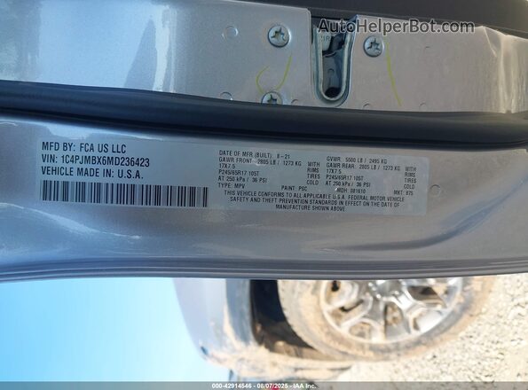1C4PJMBX6MD236423 2021 JEEP CHEROKEE Silver Vista del compartimento del motor