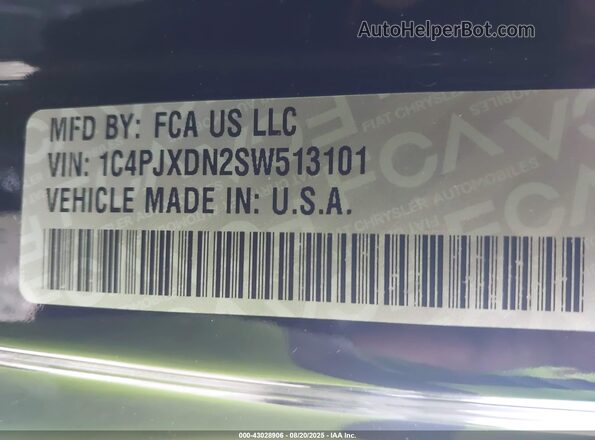 1C4PJXDN2SW513101 2025 JEEP WRANGLER Black Շարժիչի բաժամունքի տեսք