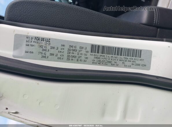 1C4RDJDG7LC249021 2020 DODGE DURANGO Белый Вид подкапотного пространства