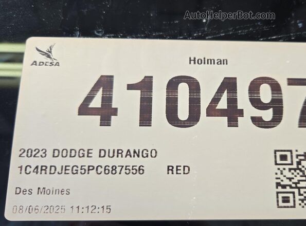 1C4RDJEG5PC687556 2023 DODGE DURANGO  Передняя левая четверть