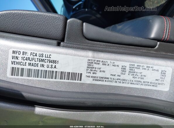 1C4RJFLT6MC794861 2021 JEEP GRAND CHEROKEE Silver 