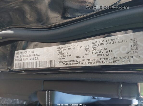 1C4RJKDG5M8149843 2021 JEEP GRAND CHEROKEE L Black Widok komory silnika