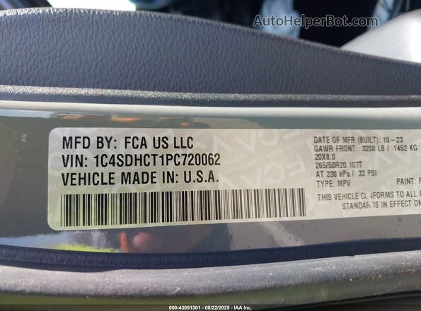 1C4SDHCT1PC720062 2023 DODGE DURANGO Gray Vista del compartimento del motor
