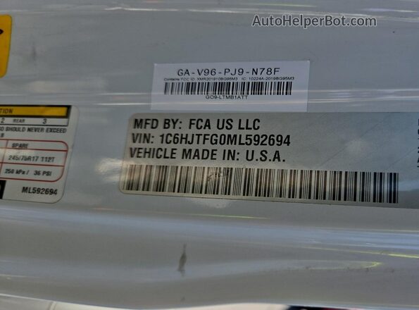 1C6HJTFG0ML592694 2021 JEEP GLADIATOR  