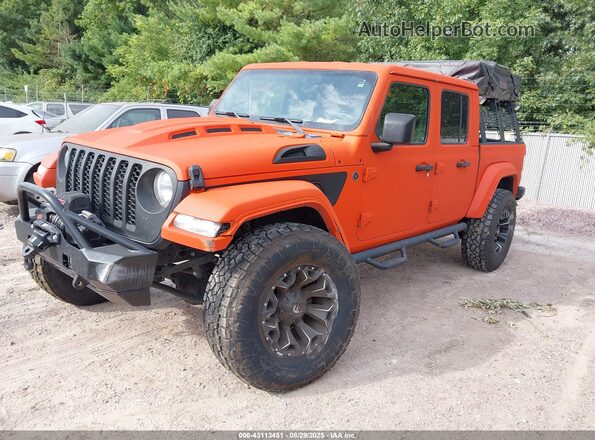 1C6JJTAG3LL210391 2020 JEEP GLADIATOR Orange წინა მარცხენა ხედი სამი მეოთხედიდან