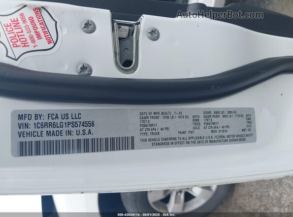 1C6RR6LG1PS574556 2023 RAM 1500 CLASSIC White 