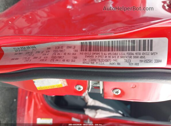 1C6RR6TT8JS143071 2018 RAM 1500 Red 