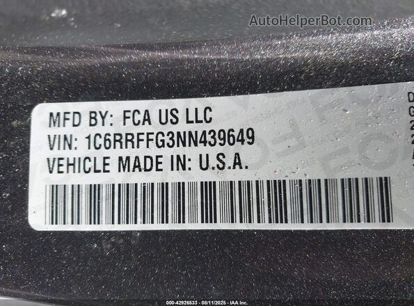 1C6RRFFG3NN439649 2022 RAM 1500 Gray Շարժիչի բաժամունքի տեսք