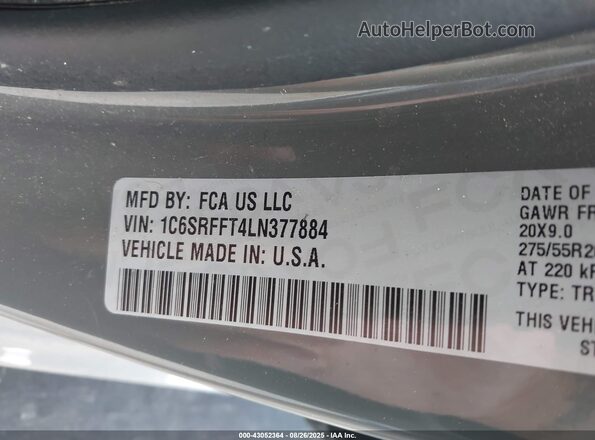 1C6SRFFT4LN377884 2020 RAM 1500 Gray Вид підкапотного простору