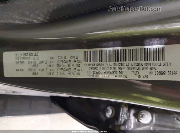 1C6SRFLT8LN257946 2020 RAM 1500 Gray Widok komory silnika