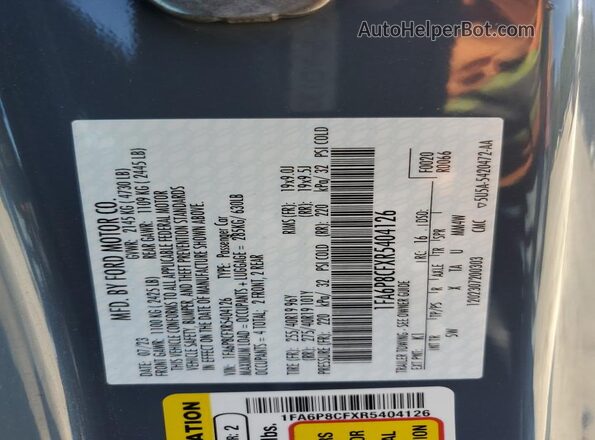 1FA6P8CFXR5404126 2024 FORD MUSTANG Blue 