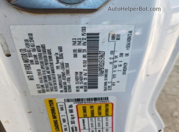 1FA6P8TH3J5159627 2018 FORD MUSTANG White 