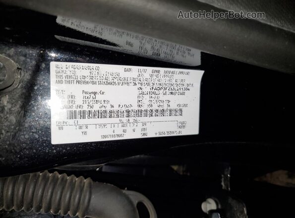 1FADP3F23JL211304 2018 FORD FOCUS Черный 