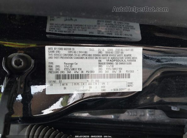 1FADP5DUXJL105058 2018 FORD C-MAX Black Vista del compartimento del motor