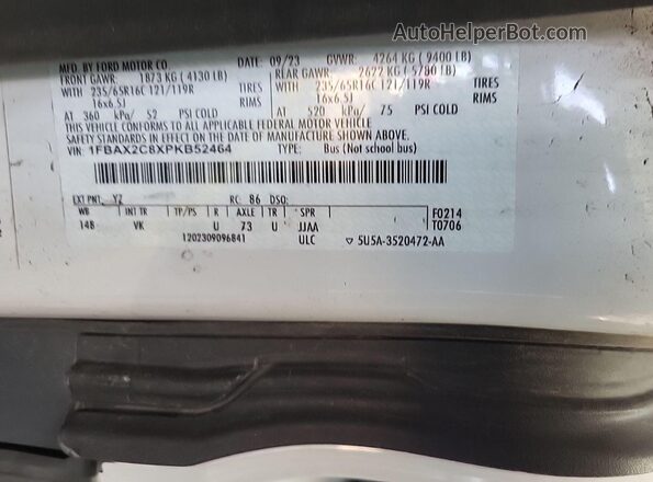 1FBAX2C8XPKB52464 2023 FORD PASSENGER  