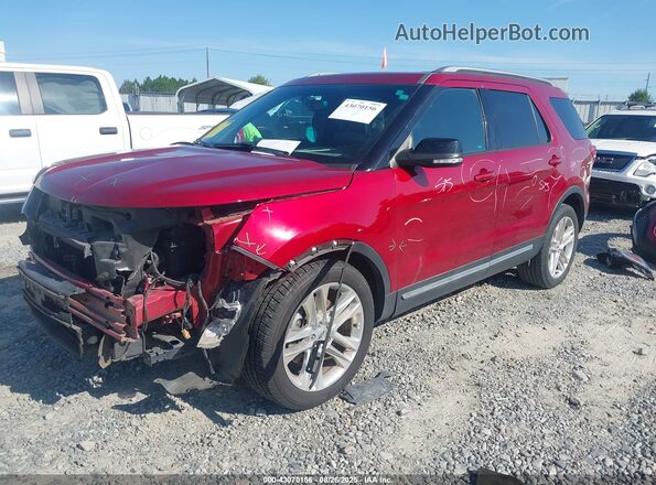 1FM5K7D83HGA66565 2017 FORD FORD EXPLORER Red წინა მარცხენა ხედი სამი მეოთხედიდან