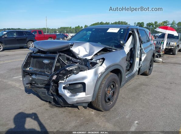 1FM5K8ABXMGC00973 2021 FORD POLICE INTERCEPTOR Серебряный Вид спереди