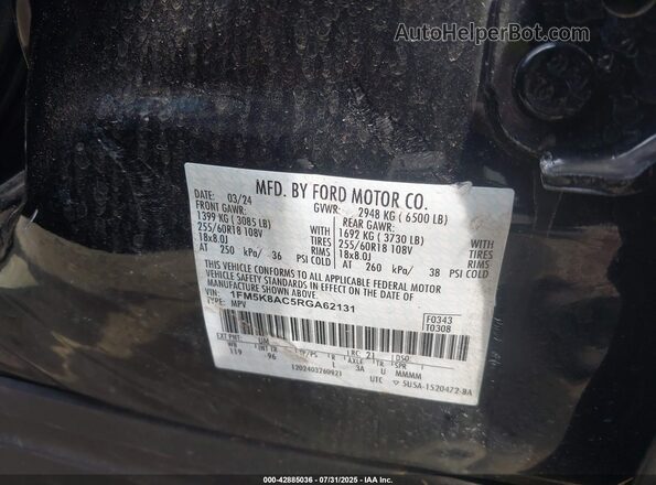 1FM5K8AC5RGA62131 2024 FORD POLICE INTERCEPTOR Black Widok komory silnika