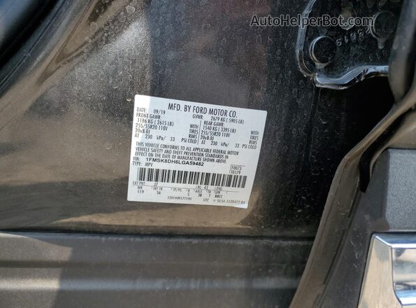 1FMSK8DH6LGA59482 2020 FORD FORD EXPLORER Gray Вид наклейки з VIN-кодом