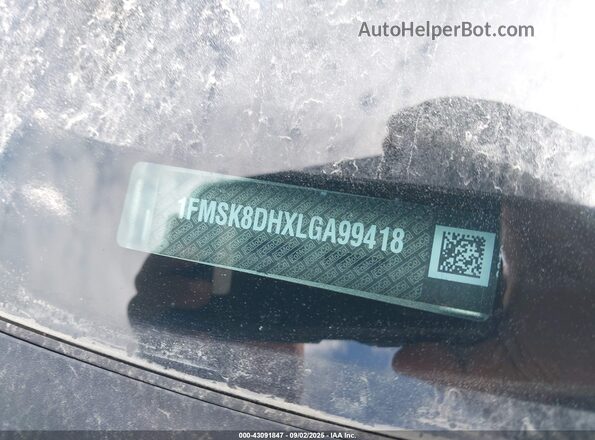 1FMSK8DHXLGA99418 2020 FORD FORD EXPLORER Silver Vista del compartimento del motor