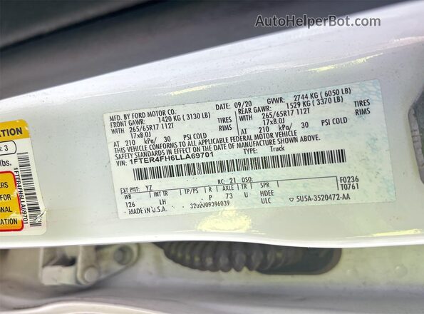 1FTER4FH6LLA69701 2020 FORD RANG  