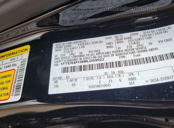 1FTER4FH8MLD69922 2021 FORD RANG  
