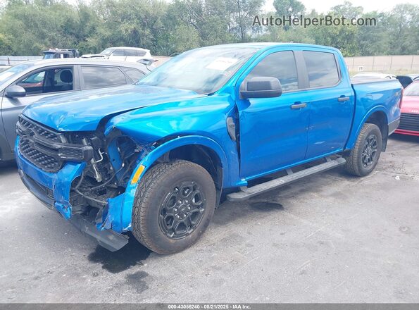 1FTER4HH3SLE07762 2025 FORD RANG Blue წინა მარცხენა ხედი სამი მეოთხედიდან