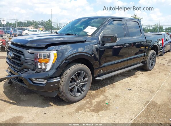 1FTEW1EP8NFA25586 2022 FORD F150 Черный Передняя левая четверть
