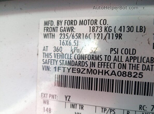 1FTYE9ZM0HKA08825 2017 FORD TRANSIT-150  