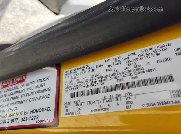 1FTYR3XM1KKA24902 2019 FORD TRANSIT-250  