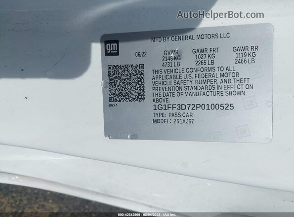 1G1FF3D72P0100525 2023 CHEVROLET CAMARO White Engine compartment view