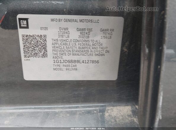 1G1JD5SB9L4127856 2020 CHEVROLET SONIC Серый Вид подкапотного пространства