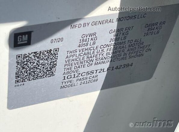 1G1ZC5ST2LF142394 2020 CHEVROLET MALIBU  Հետևի ձախ