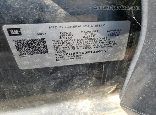 1G1ZD5ST0JF145675 2018 CHEVROLET MALIBU Серый 
