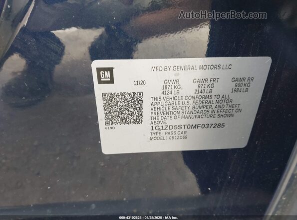 1G1ZD5ST0MF037285 2021 CHEVROLET MALIBU Dark Blue Вид підкапотного простору