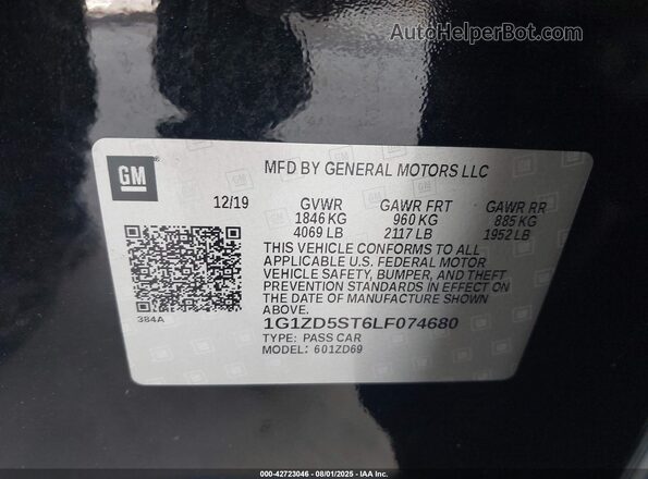 1G1ZD5ST6LF074680 2020 CHEVROLET MALIBU Black Engine compartment view