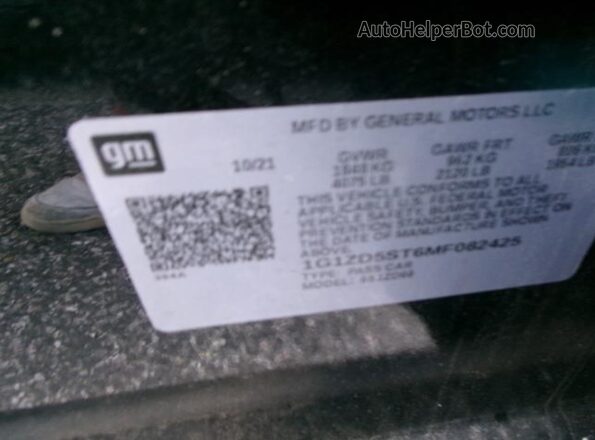 1G1ZD5ST6MF082425 2021 CHEVROLET MALIBU  Widok z przodu