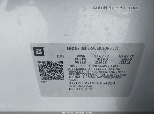 1G1ZD5ST9LF054228 2020 CHEVROLET MALIBU Silver Widok komory silnika