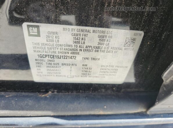 1GCPTCE19J1221472 2018 CHEVROLET COLORADO Черный 