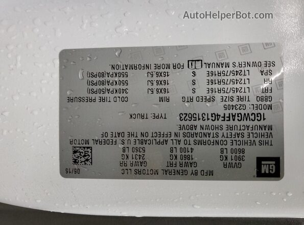1GCWGAFF4G1315623 2016 CHEVROLET EXPRESS  Widok wnętrza z tyłu