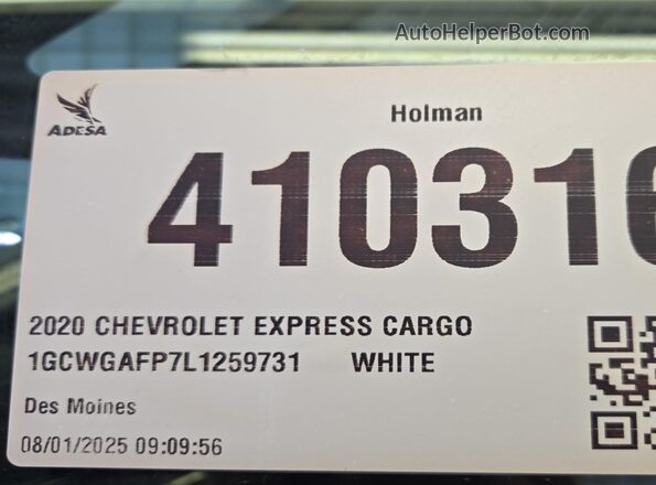 1GCWGAFP7L1259731 2020 CHEVROLET EXPRESS  