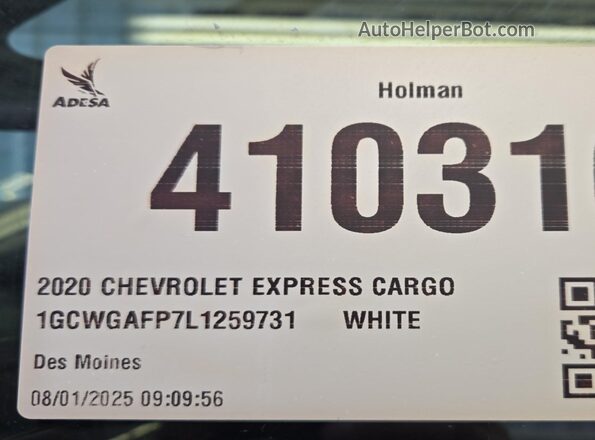 1GCWGAFP7L1259731 2020 CHEVROLET EXPRESS  