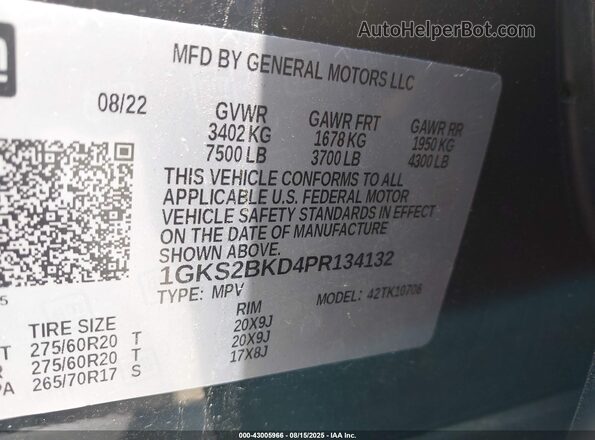 1GKS2BKD4PR134132 2023 GMC YUKON Black Widok komory silnika