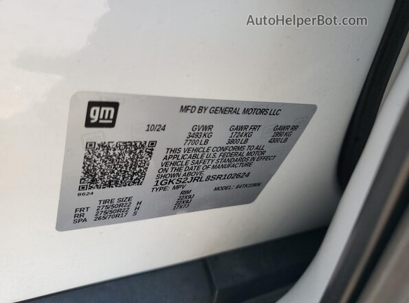 1GKS2JRL8SR102624 2025 GMC YUKON White 