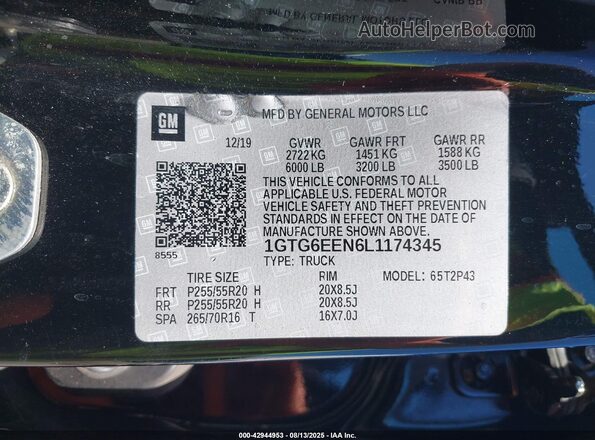1GTG6EEN6L1174345 2020 GMC CANYON Black Вид підкапотного простору